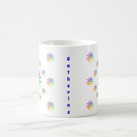 Mug - Conception de la roue couleur avec nom (Centre)