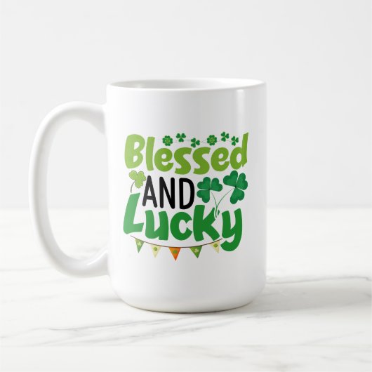 Mug Conception de la Saint-Patrick bénie et chanceuse- (Gauche)