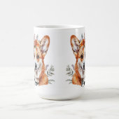 Mug Conception de la sublimation florale de Chien Corg (Centre)
