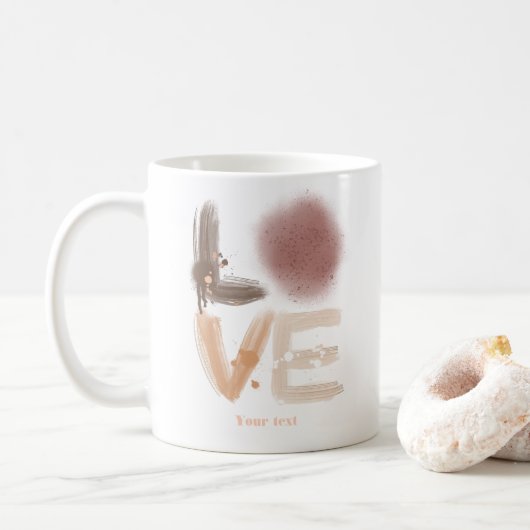 Mug Conception de l'amour de projection de peinture te (Avec donut)