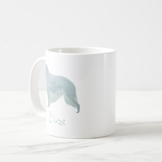 Mug Conception de l'aquarelle de Chien Borzoi (Devant gauche)