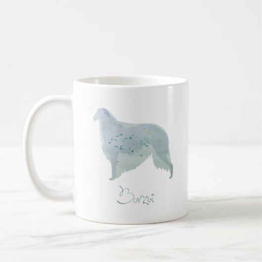 Mug Conception de l'aquarelle de Chien Borzoi (Gauche)