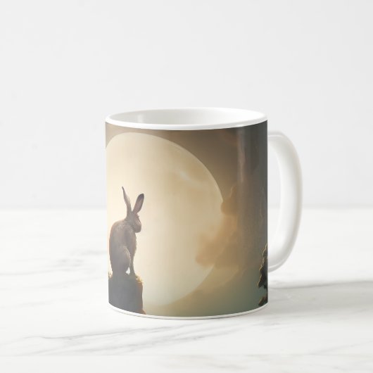 Mug Conception de l'aquarelle du lièvre (Devant droit)