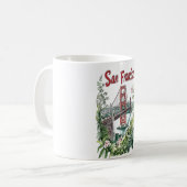 Mug Conception de l'aquarelle du pont du Golden Gate d (Devant gauche)