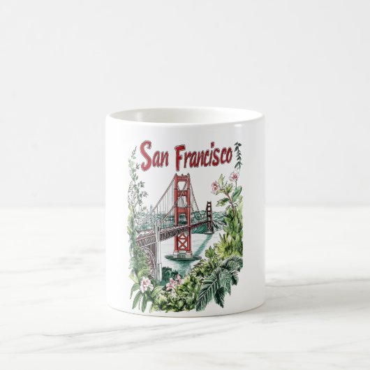 Mug Conception de l'aquarelle du pont du Golden Gate d (Centre)