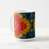 Mug Conception de l'ara rouge kaléidoscope (Devant gauche)