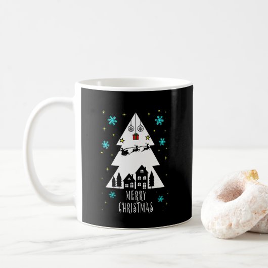 Mug Conception de l'arbre de Noël avec muscade de café (Avec donut)