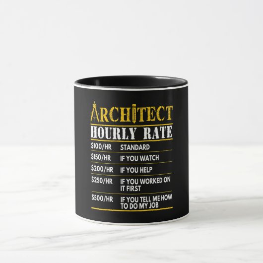 Mug Conception de l'architecture à taux horaire amusan (Centre)