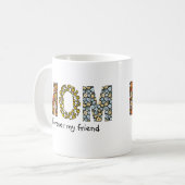 Mug Conception de lettrage de l'amitié de maman à fleu (Devant gauche)