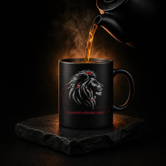 Mug Conception de lettrage du mot Lion Zodiaque Leo Gr