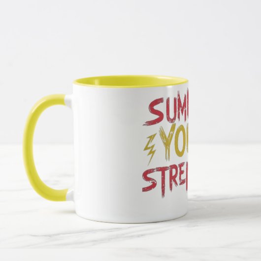 Mug Conception de lettre "invoque votre force" rouge e (Gauche)