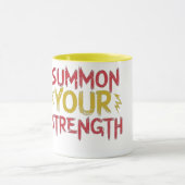 Mug Conception de lettre "invoque votre force" rouge e (Centre)