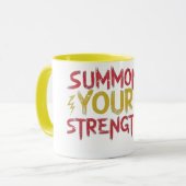 Mug Conception de lettre "invoque votre force" rouge e (Devant gauche)