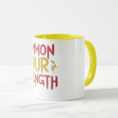 Mug Conception de lettre "invoque votre force" rouge e (Devant droit)