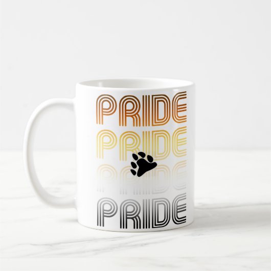 Mug Conception de lettres de motif rétro de patte de f (Gauche)