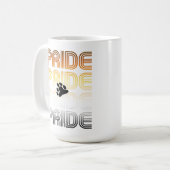 Mug Conception de lettres de motif rétro de patte de f (Devant gauche)
