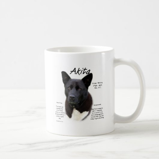 Mug Conception de l'histoire Akita noire (Droite)