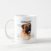 Mug Conception de l'historique Bullmastiff (rouge) (Gauche)