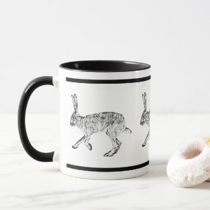 Mug Conception de lièvre de Jackrabbit Southwest noir