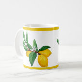 Mug Conception de ligne jaune à aquarelle de feuille d (Devant gauche)