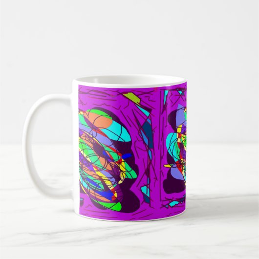 Mug Conception de lignes de croix violettes noires (Gauche)