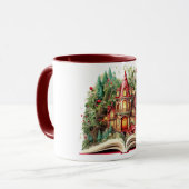 Mug Conception de livre de Noël festive (Devant gauche)