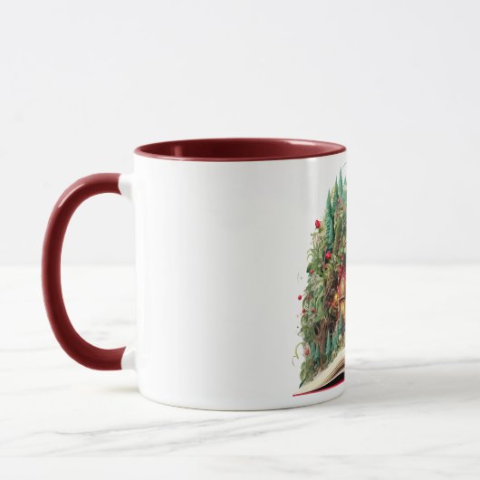 Mug Conception de livres de Noël festifs (Gauche)