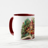 Mug Conception de livres de Noël festive (Devant gauche)