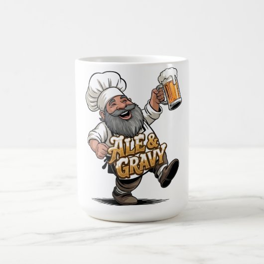 Mug Conception de logo Ale & Gravy avec un joyeux chef (Centre)