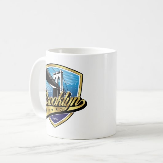 Mug Conception de logo Brooklyn Gold Swoosh (Devant gauche)