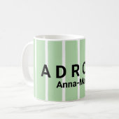 Mug Conception de louange rayée verte et blanche (Devant gauche)