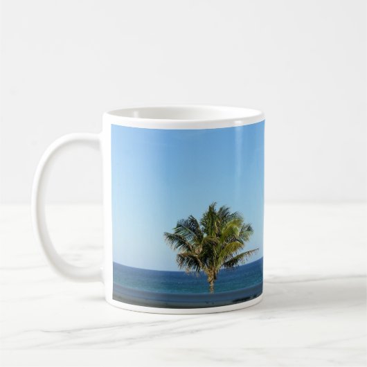 Mug Conception de lueur matinale de l'océan à palmiers (Gauche)