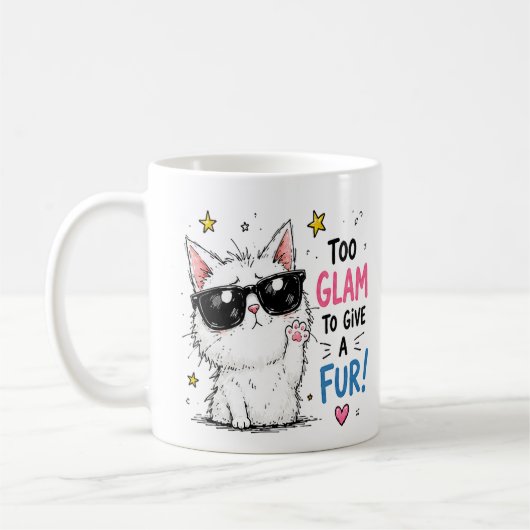 Mug Conception de lunettes de soleil pour chat cool (Gauche)