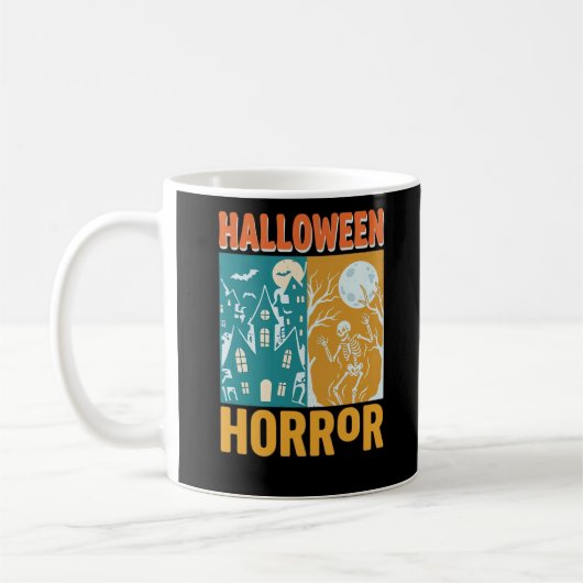 Mug Conception de maison hantée Halloween Lune squelet (Gauche)