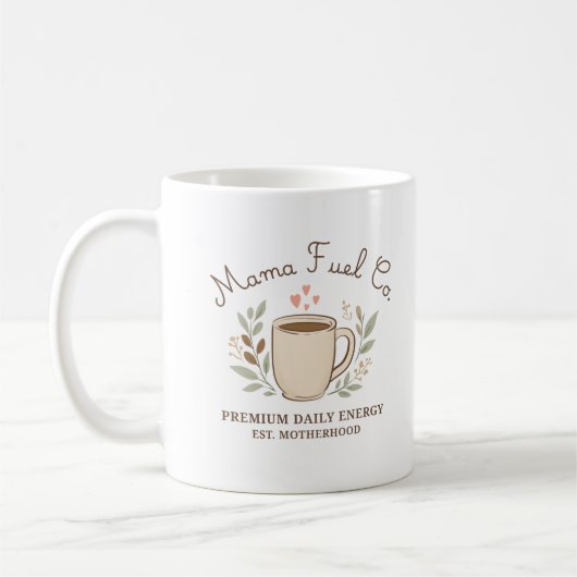 Mug Conception de maman confortable Mama Fuel Co. (Gauche)