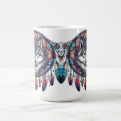 Mug Conception de Mandala de Loup avec Attrape-Rêves e (Centre)