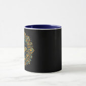 Mug Conception de mandala élégant "Merci" doré avec Lu (Centre)