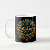 Mug Conception de mandala élégante dorée "Merci" avec  (Gauche)
