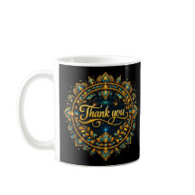 Conception de mandala élégante dorée "Merci" avec