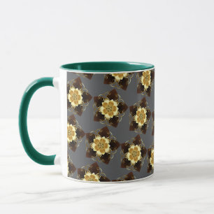 Mug Conception de mandala floral doré de luxe ornement