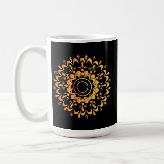 Mug Conception de mandala unique doré-95747 (Gauche)