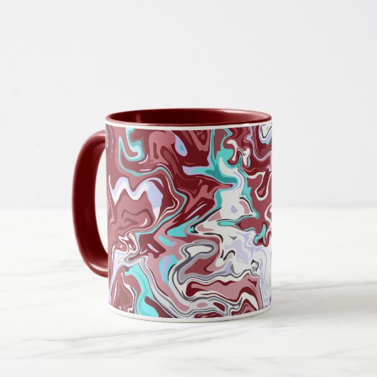 Mug Conception de marbre fluide Abstrait multicolore (Devant gauche)