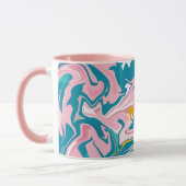 Mug Conception de marbre fluide avec rose et sarcelle (Gauche)