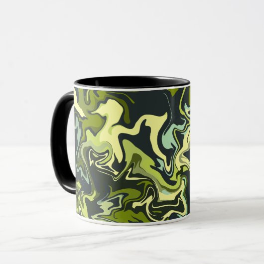 Mug Conception de marbre vert abstrait (Devant gauche)