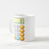 Mug Conception de maths de calculatrice classique de j (Devant gauche)