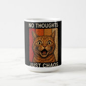 Mug Conception de mème de chat orange Chaos sans pensé (Centre)