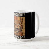 Mug Conception de mème de chat orange Chaos sans pensé (Devant droit)