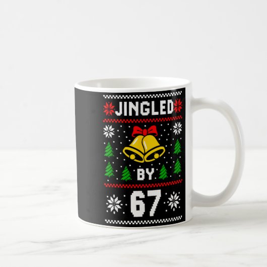 Mug Conception de mème de Noël laid 67 Drôle Six Sept (Droite)