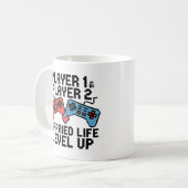 Mug Conception de mise à niveau d'un couple de joueurs (Devant gauche)