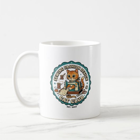 Mug Conception de mode de couture Chat Cadeau pour ama (Gauche)